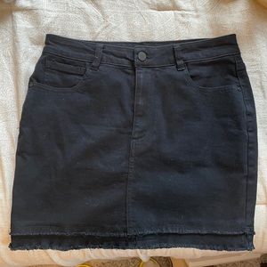 Black High Waisted Jean Skirt